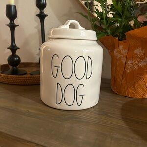 Rae Dunn dog treat container